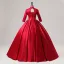 Vintage / Retro Chinese style Red Phoenix Embroidered Sequins Satin Prom Dresses 2025 Ball Gown High Neck Long Sleeve Backless Floor-Length / Long Prom Formal Dresses
