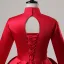 Vintage / Retro Chinese style Red Phoenix Embroidered Sequins Satin Prom Dresses 2025 Ball Gown High Neck Long Sleeve Backless Floor-Length / Long Prom Formal Dresses
