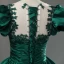 Elegant Dark Green Satin Beading Lace Flower Prom Dresses 2023 Ball Gown Scoop Neck Puffy Short Sleeve Floor-Length / Long Prom Formal Dresses