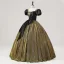 Vintage / Retro Clover Green Sequins Bow Prom Dresses 2025 Ball Gown Square Neckline Puffy Short Sleeve Backless Floor-Length / Long Prom Formal Dresses
