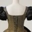 Vintage / Retro Clover Green Sequins Bow Prom Dresses 2025 Ball Gown Square Neckline Puffy Short Sleeve Backless Floor-Length / Long Prom Formal Dresses