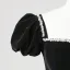 Demure Black Rhinestone Velvet Prom Dresses 2025 Ball Gown Square Neckline Puffy Short Sleeve Backless Floor-Length / Long Prom Formal Dresses