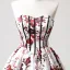 Elegant Ivory Floral Prom Dresses 2025 Ball Gown Strapless Sleeveless Backless Floor-Length / Long Prom Formal Dresses