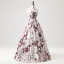 Elegant Ivory Floral Prom Dresses 2025 Ball Gown Strapless Sleeveless Backless Floor-Length / Long Prom Formal Dresses