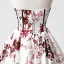 Elegant Ivory Floral Prom Dresses 2025 Ball Gown Strapless Sleeveless Backless Floor-Length / Long Prom Formal Dresses
