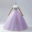 Sparkly Quinceañera Ballkjole Lavendel Ballkjoler 2024 Kryssede Stropper Beading Blad Lange Tyll Kjæreste Uten Ermer Formelle Kjoler