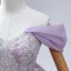 Sparkly Quinceañera Ballkjole Lavendel Ballkjoler 2024 Kryssede Stropper Beading Blad Lange Tyll Kjæreste Uten Ermer Formelle Kjoler