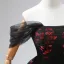 Romantic A-Line / Princess Black Red Sequins Prom Dresses 2024 Crossed Straps Ruffle Floor-Length / Long Off-The-Shoulder Sleeveless Ball Gown Formal Dresses