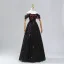 Romantic A-Line / Princess Black Red Sequins Prom Dresses 2024 Crossed Straps Ruffle Floor-Length / Long Off-The-Shoulder Sleeveless Ball Gown Formal Dresses
