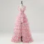 Flower Fairy Rose Flower Blushing Pink Prom Dresses 2025 Sweet 16 Homecoming A-Line / Princess Spaghetti Straps Formal Dresses Crossed Straps Detachable Sleeveless