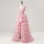 Flower Fairy Rose Flower Blushing Pink Prom Dresses 2025 Sweet 16 Homecoming A-Line / Princess Spaghetti Straps Formal Dresses Crossed Straps Detachable Sleeveless