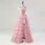 Flower Fairy Rose Flower Blushing Pink Prom Dresses 2025 Sweet 16 Homecoming A-Line / Princess Spaghetti Straps Formal Dresses Crossed Straps Detachable Sleeveless