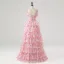 Flower Fairy Rose Flower Blushing Pink Prom Dresses 2025 Sweet 16 Homecoming A-Line / Princess Spaghetti Straps Formal Dresses Crossed Straps Detachable Sleeveless