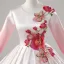 Vintage / Retro Multi-Colors Red Embroidered Satin Prom Dresses 2025 Ball Gown Scoop Neck 3/4 Sleeve Floor-Length / Long Prom Formal Dresses