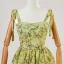 Chic / Beautiful Lime Green Cascading Ruffles Printing Prom Dresses 2024 Spaghetti Straps A-Line / Princess Sleeveless Backless Floor-Length / Long Prom Formal Dresses