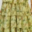 Chic / Beautiful Lime Green Cascading Ruffles Printing Prom Dresses 2024 Spaghetti Straps A-Line / Princess Sleeveless Backless Floor-Length / Long Prom Formal Dresses