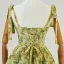 Chic / Beautiful Lime Green Cascading Ruffles Printing Prom Dresses 2024 Spaghetti Straps A-Line / Princess Sleeveless Backless Floor-Length / Long Prom Formal Dresses