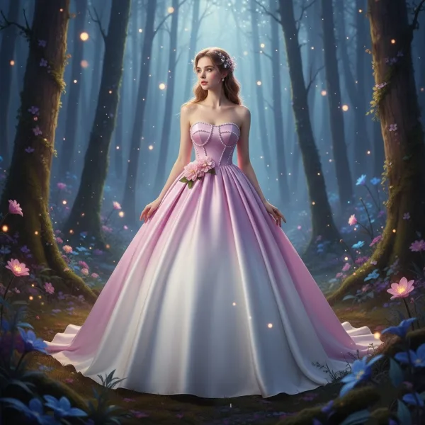 Fée Des Fleurs Dégradé De Couleur Rose Bonbon Perle Appliques Robe De Bal 2024 Princesse Bustier Sans Manches Dos Nu Longue Promo Robe De Ceremonie