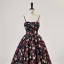 Fancy Multi-Colors Floral Prom Dresses 2024 Ball Gown Spaghetti Straps Sleeveless Backless Floor-Length / Long Prom Formal Dresses