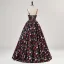 Fancy Multi-Colors Floral Prom Dresses 2024 Ball Gown Spaghetti Straps Sleeveless Backless Floor-Length / Long Prom Formal Dresses