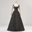 Fancy Black Floral Prom Dresses 2024 Backless A-Line / Princess Spaghetti Straps Sleeveless Floor-Length / Long Prom Formal Dresses