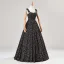Fancy Black Floral Prom Dresses 2024 Backless A-Line / Princess Spaghetti Straps Sleeveless Floor-Length / Long Prom Formal Dresses