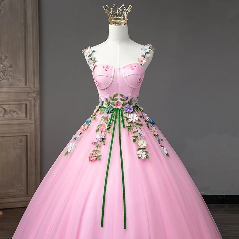 strapless open back dress Pastel Tulle V-Neck Gown With Beaded Bodice main image 0