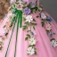 Flower Fairy Candy Pink Prom Dresses 2023 Spaghetti Straps Sleeveless Crossed Straps Flower Lace Floor-Length / Long Tulle Outdoor / Garden A-Line / Princess Formal Dresses