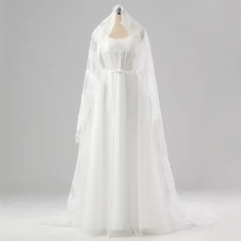 Réservé Blanche Dentelle La Mariée Robe De Mariée 2025 Lacer Longue Épaules Tulle Sans Manches