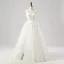Flower Fairy 3D Lace White Wedding Dresses Split Front Prom Dresses 2025 A-Line / Princess Sleeveless Engagement Crossed Straps Floor-Length / Long Shoulders
