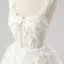 Flower Fairy 3D Lace White Wedding Dresses Split Front Prom Dresses 2025 A-Line / Princess Sleeveless Engagement Crossed Straps Floor-Length / Long Shoulders