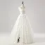 Flower Fairy 3D Lace White Wedding Dresses Split Front Prom Dresses 2025 A-Line / Princess Sleeveless Engagement Crossed Straps Floor-Length / Long Shoulders