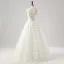 Flower Fairy 3D Lace White Wedding Dresses Split Front Prom Dresses 2025 A-Line / Princess Sleeveless Engagement Crossed Straps Floor-Length / Long Shoulders