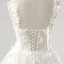 Flower Fairy 3D Lace White Wedding Dresses Split Front Prom Dresses 2025 A-Line / Princess Sleeveless Engagement Crossed Straps Floor-Length / Long Shoulders