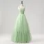 Romantic Moon Star Sage Green Prom Dresses 2025 Sweet 16 Homecoming Formal Dresses A-Line / Princess Crossed Straps Floor-Length / Long Spaghetti Straps Sleeveless