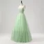Romantic Moon Star Sage Green Prom Dresses 2025 Sweet 16 Homecoming Formal Dresses A-Line / Princess Crossed Straps Floor-Length / Long Spaghetti Straps Sleeveless