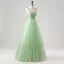 Romantic Moon Star Sage Green Prom Dresses 2025 Sweet 16 Homecoming Formal Dresses A-Line / Princess Crossed Straps Floor-Length / Long Spaghetti Straps Sleeveless