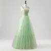Romantic Moon Star Sage Green Prom Dresses 2025 Sweet 16 Homecoming Formal Dresses A-Line / Princess Crossed Straps Floor-Length / Long Spaghetti Straps Sleeveless