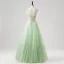 Romantic Moon Star Sage Green Prom Dresses 2025 Sweet 16 Homecoming Formal Dresses A-Line / Princess Crossed Straps Floor-Length / Long Spaghetti Straps Sleeveless