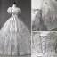 Élégant Gris Paillettes Robe De Bal 2023 Robe Boule Perle Encolure Carrée Gonflée Manches Courtes Noeud Ceinture Dos Nu Longue Promo Robe De Ceremonie