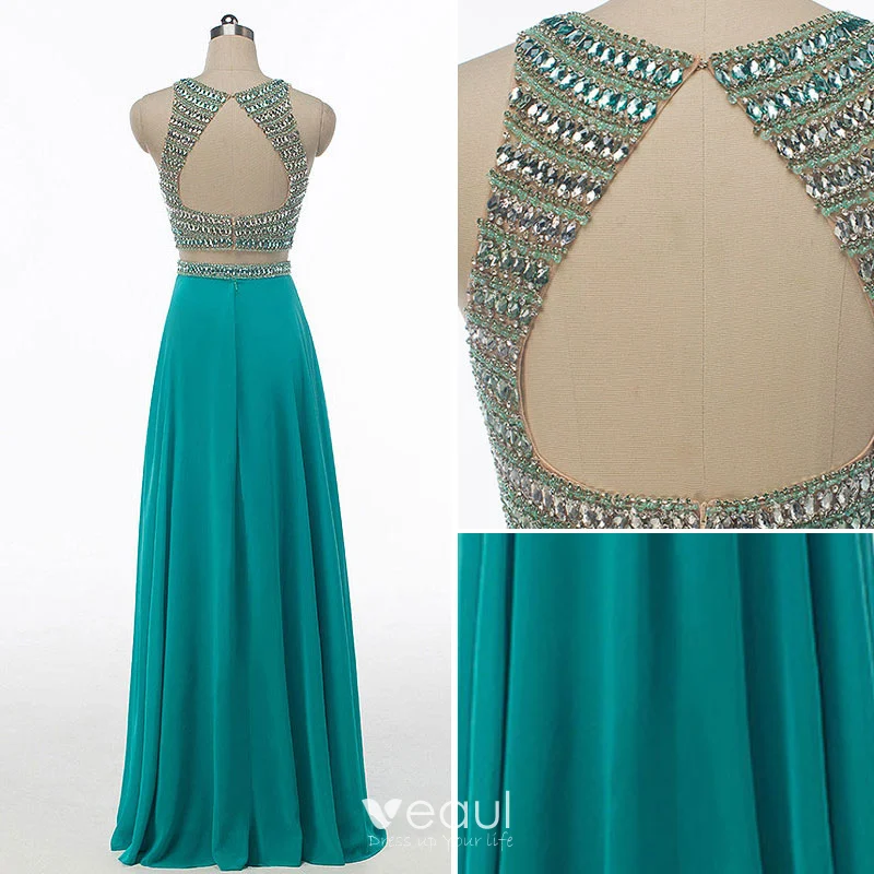 Gorgeous Rhinestone High Neck Long Sheath 2017 Prom Dresses, Popular Prom Dress, PD0234 main image 0