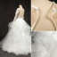 Stunning White Wedding Dresses 2017 Scoop Neck Long Sleeve Backless Pierced Lace Pleated Organza Floor-Length / Long Ball Gown