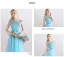 Affordable Bridesmaid Dresses 2017 A-Line / Princess Short Sleeve Backless Pearl Tulle Sash Floor-Length / Long Wedding Party Dresses