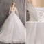 Eleganta Elfenben Bröllopsklänningar 2019 Prinsessa Spets Paljetter Axlar Ärmlös Halterneck Chapel Train