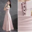 Modest / Simple Blushing Pink Satin Homecoming Graduation Dresses Bridesmaid Dresses 2021 A-Line / Princess Off-The-Shoulder Sleeveless Backless Tea-length Formal Dresses