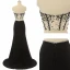 Luksus 2 Stykker Svart Ballkjoler 2017 Trompet / Havfrue Kjæreste Uten Ermer Beading Perle Chiffon Fendue devant Formelle Kjoler Feie Tog