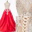 Luxe Rouge Robe De Bal 2017 Sans Manches Perlage Paillettes Faux Diamant Volants Appliques Dos Nu Glitter Satin Robe De Ceremonie
