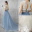 Bohême 2 Pièces Robe De Bal 2017 Princesse Sans Manches Perlage Perle Fleur Volants Robe De Ceremonie Train De Balayage
