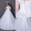 Chic / Beautiful Flower Wedding Dresses 2017 Off-The-Shoulder Outdoor / Garden White Ball Gown