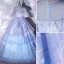 Classy Sky Blue Prom Dresses 2021 Ball Gown Scoop Neck Embroidered Appliques Short Sleeve Floor-Length / Long Formal Dresses